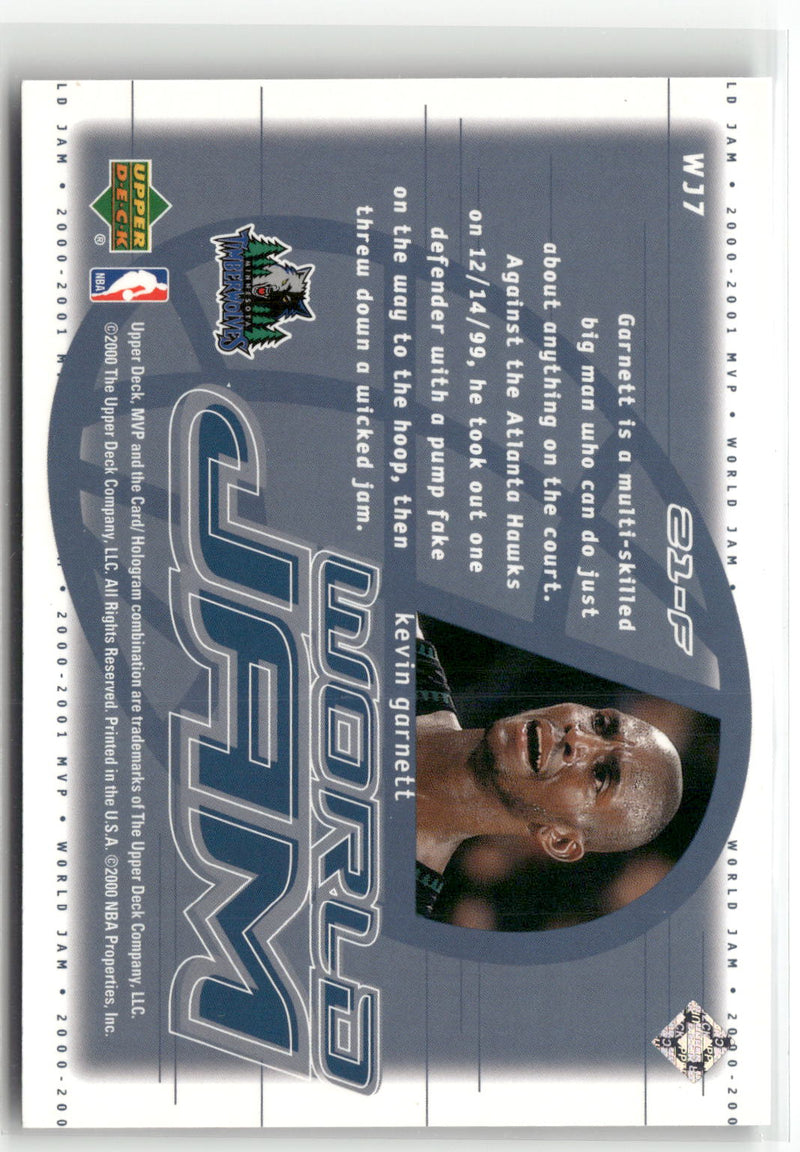 2000-01 Upper Deck MVP #WJ7 Kevin Garnett World Jam-2