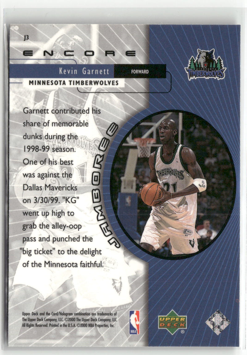 1999-00 Upper Deck Encore #J3 Kevin Garnett Jamboree-2