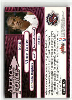1999-00 Fleer Force #1 A Vince Carter Attack Force-3