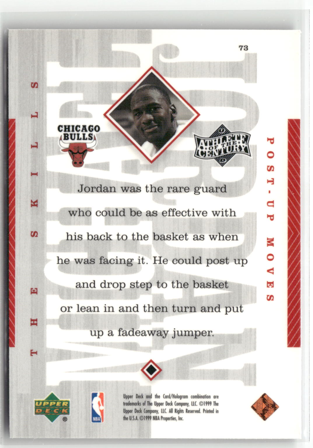 1999 Upper Deck Michael Jordan Athlete of the Century #73 Michael Jordan-2