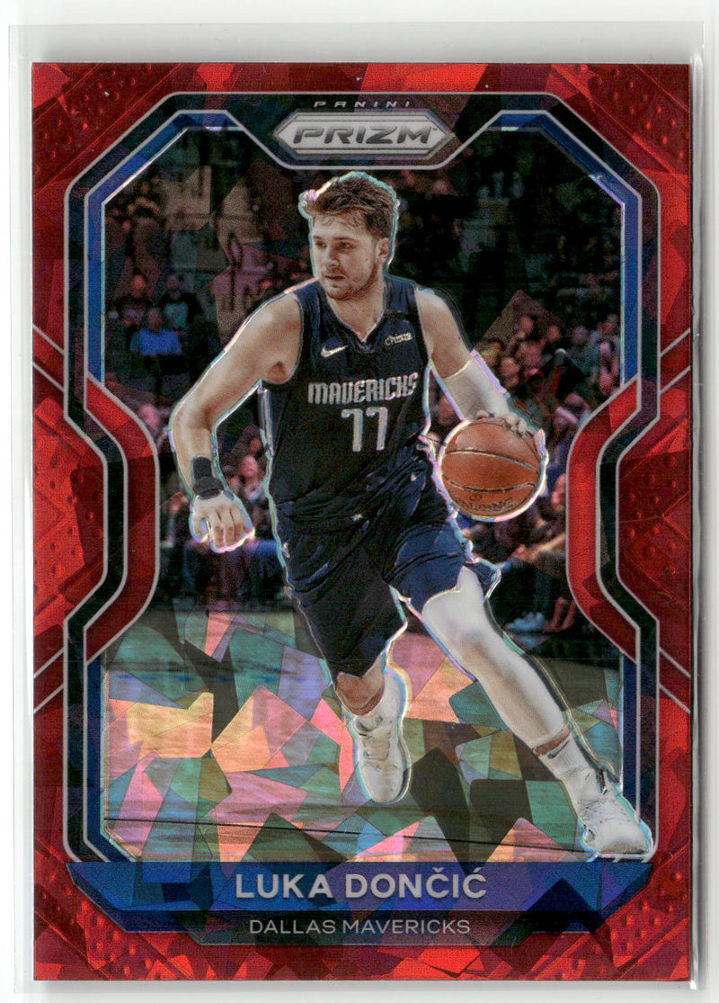 2020-21 Panini Prizm #32 Luka Doncic Red Ice Prizms-2