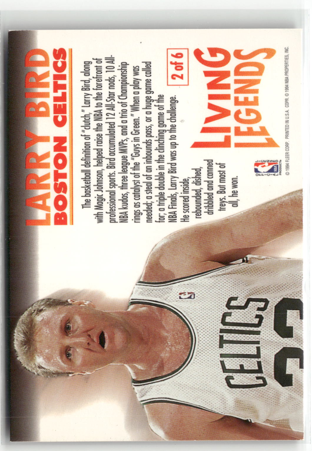 1993-94 Fleer #2 Larry Bird Living Legends-3
