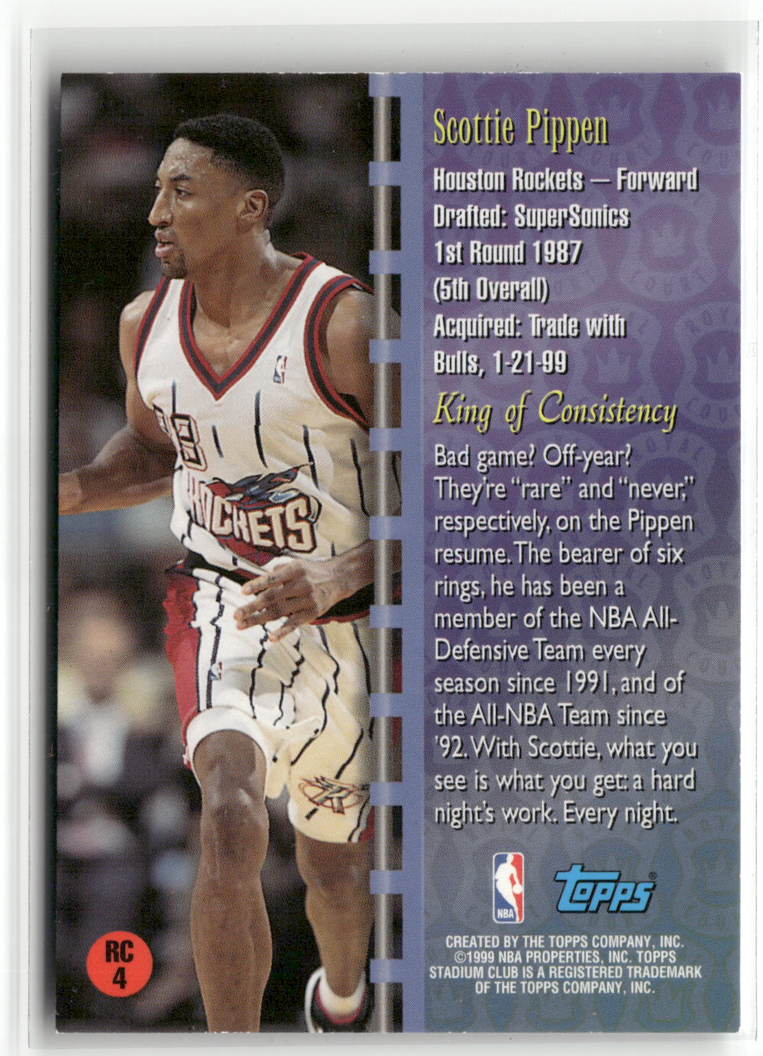1998-99 Stadium Club #RC4 Scottie Pippen Royal Court-3