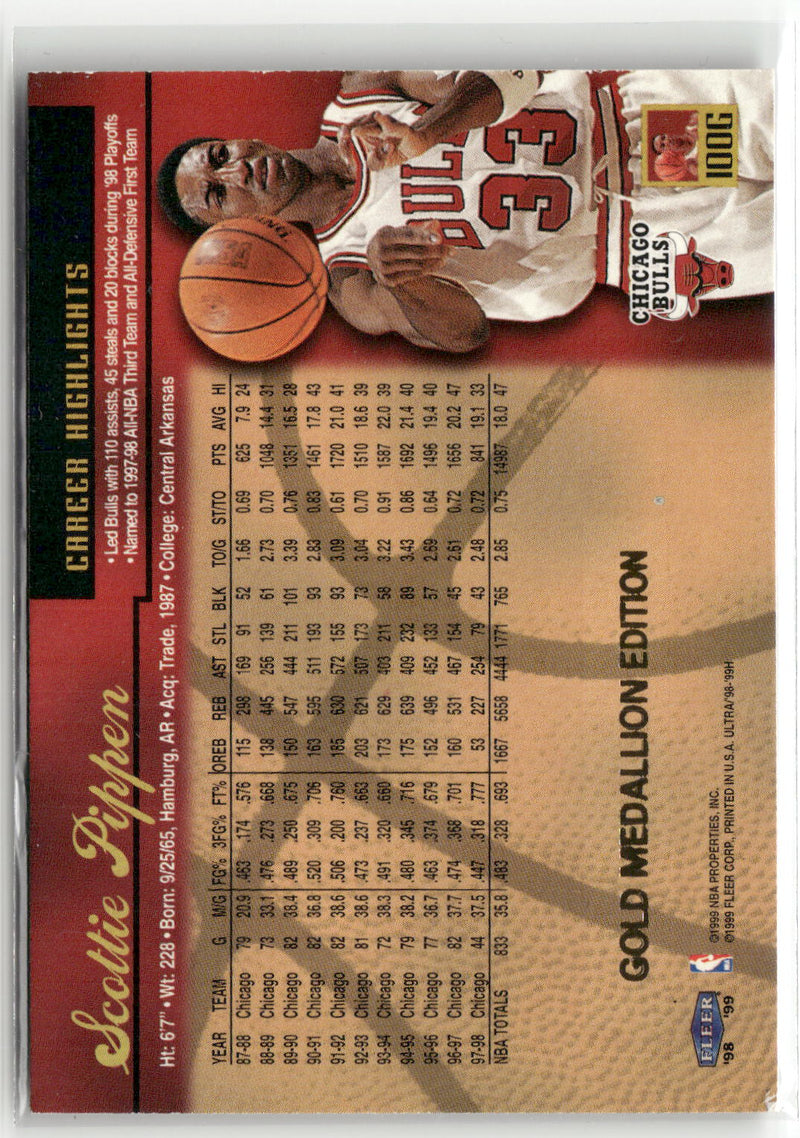 1998-99 Ultra #100G Scottie Pippen Gold Medallion-3