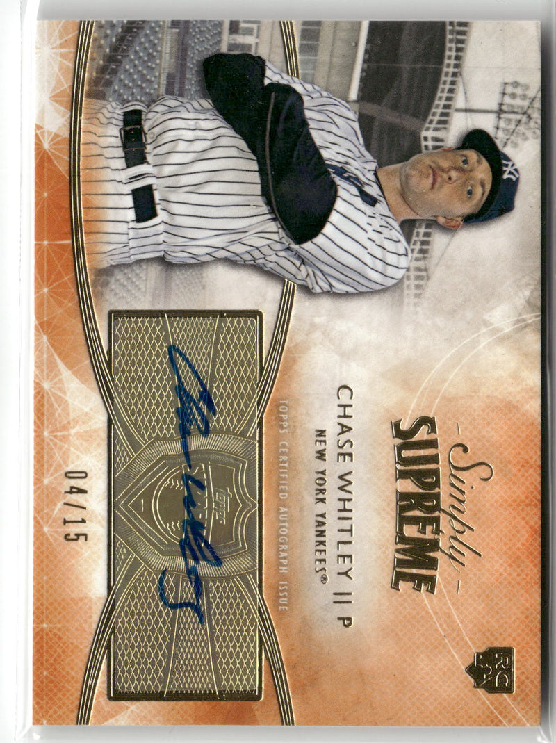 2014 Topps Supreme #SSU-CW Chase Whitley Simply Supreme Autographs Orange #/15-1