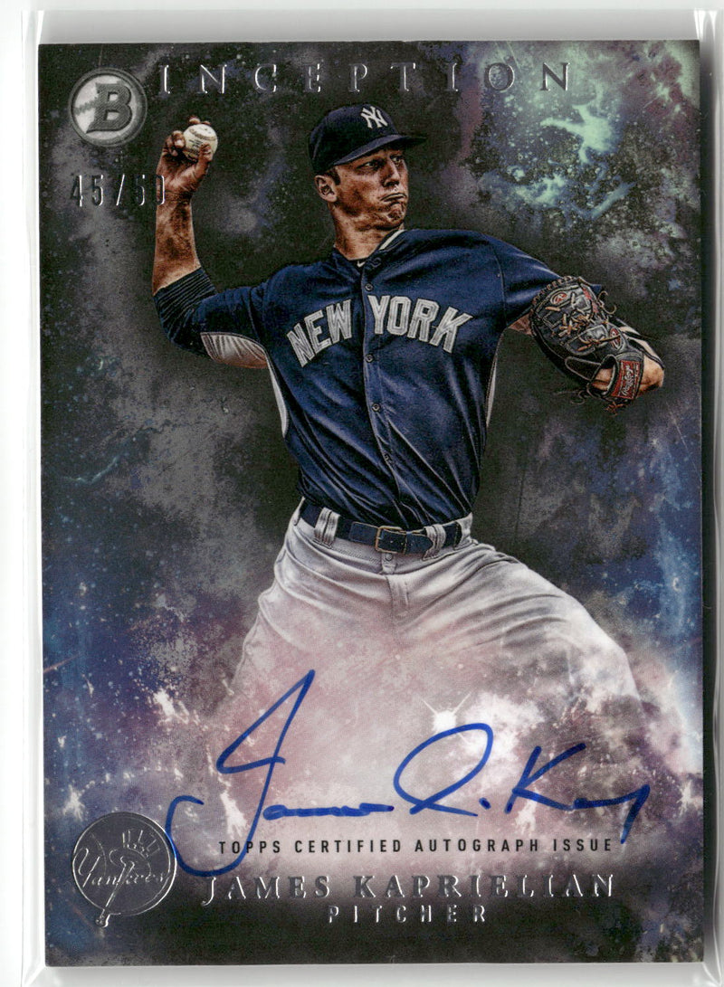 2016 Bowman Inception - Prospect Autographs Green #PA-JK James Kaprielian #/50-1