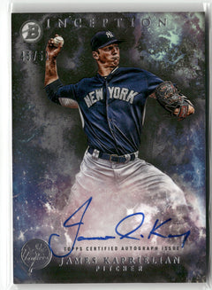 2016 Bowman Inception - Prospect Autographs Green #PA-JK James Kaprielian #/50-3