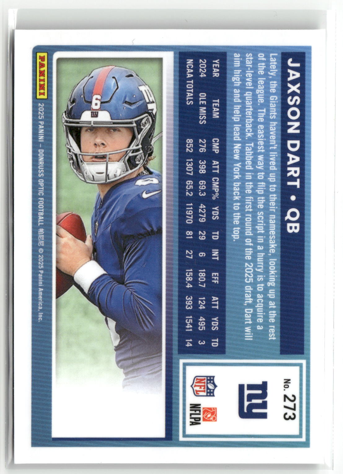 2025 Donruss Optic #273 Jaxson Dart-2