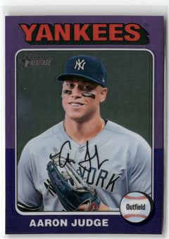 2024 Topps Heritage #112 Aaron Judge Chrome Purple Refractor-1