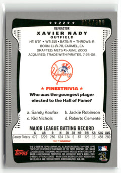 2009 Finest #22 Xavier Nady Refractors Blue #/399-2