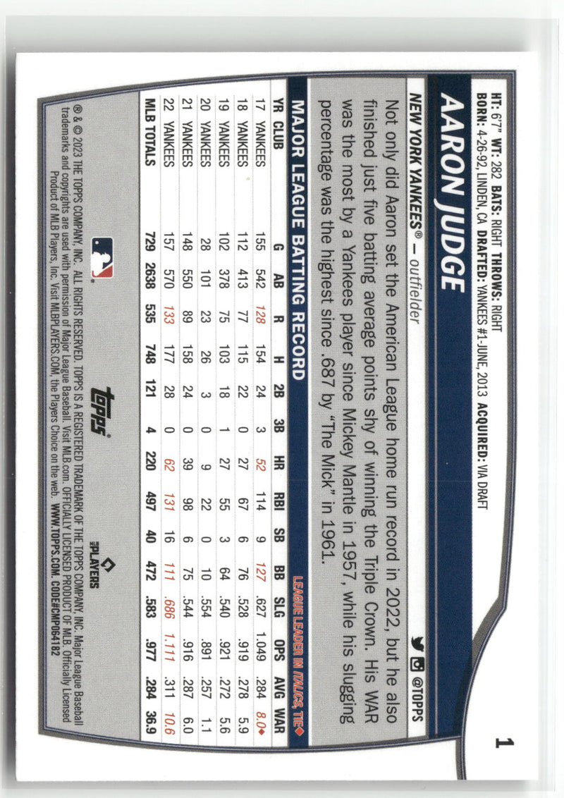 2023 Topps Big League #1 Aaron Judge-2
