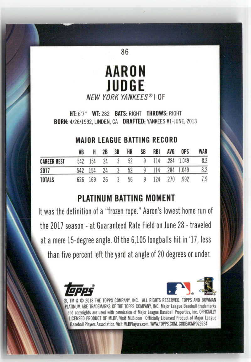 2018 Bowman Platinum #86 Aaron Judge-2