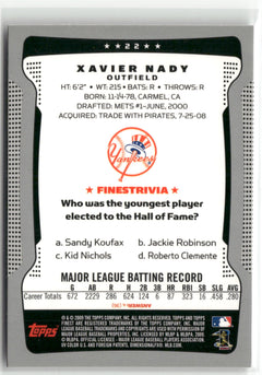 2009 Finest #22 Xavier Nady-2