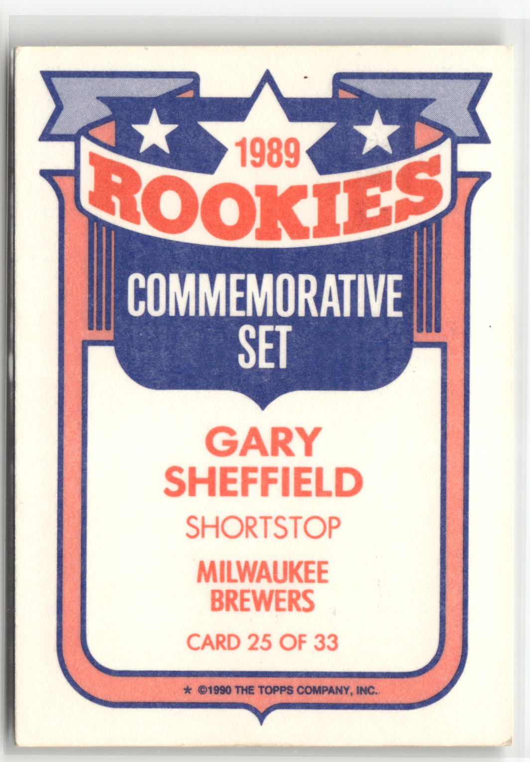 1990 Topps #25 Gary Sheffield Glossy Rookies-2