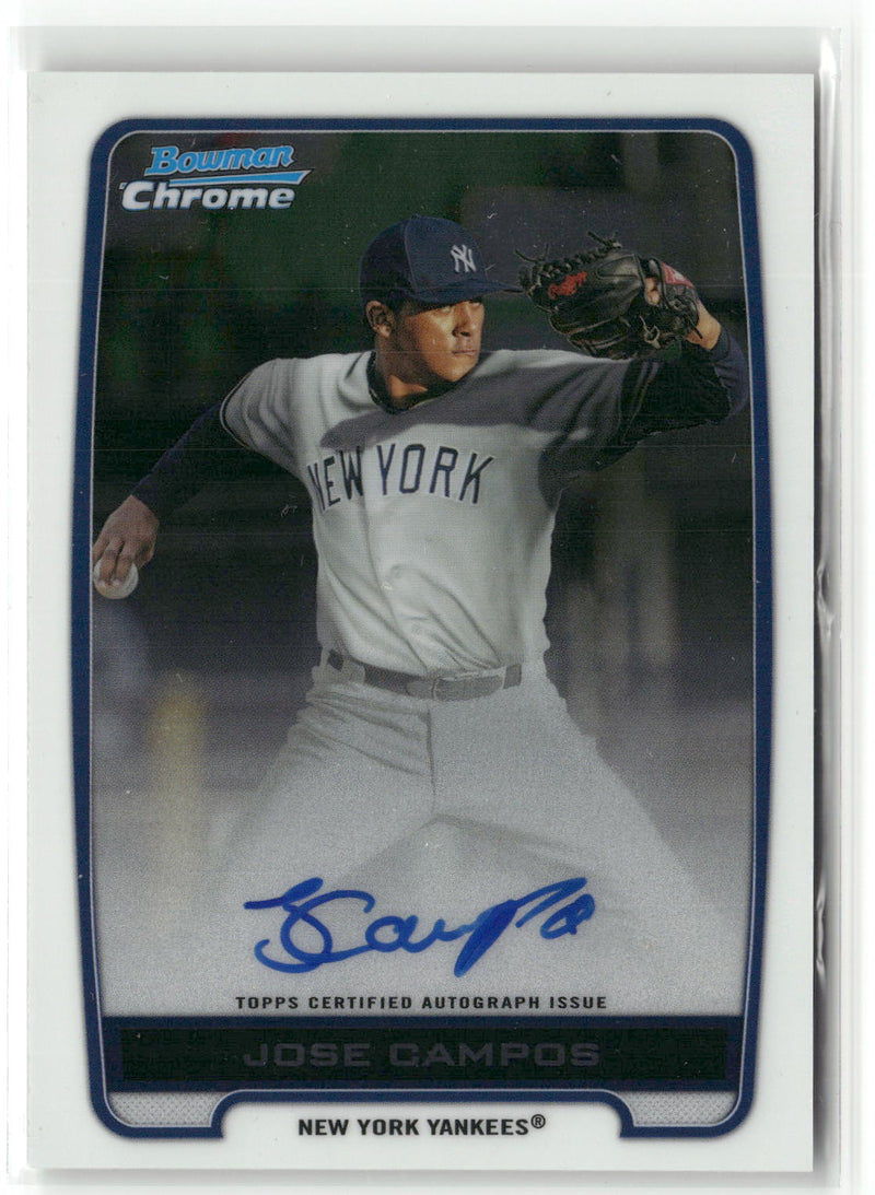 2012 Bowman Chrome #BCA-JC Jose Campos Prospects Autographs-1