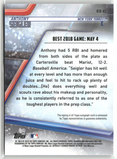 2018 Bowman's Best #B18-AS Anthony Seigler Best of 2018 Autographs-2