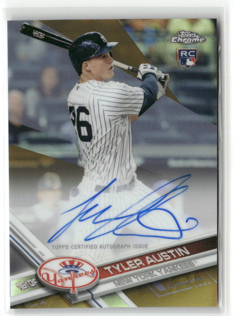 2017 Topps Chrome #RA-TA Tyler Austin Rookie Autographs Gold Refractor #/50-1