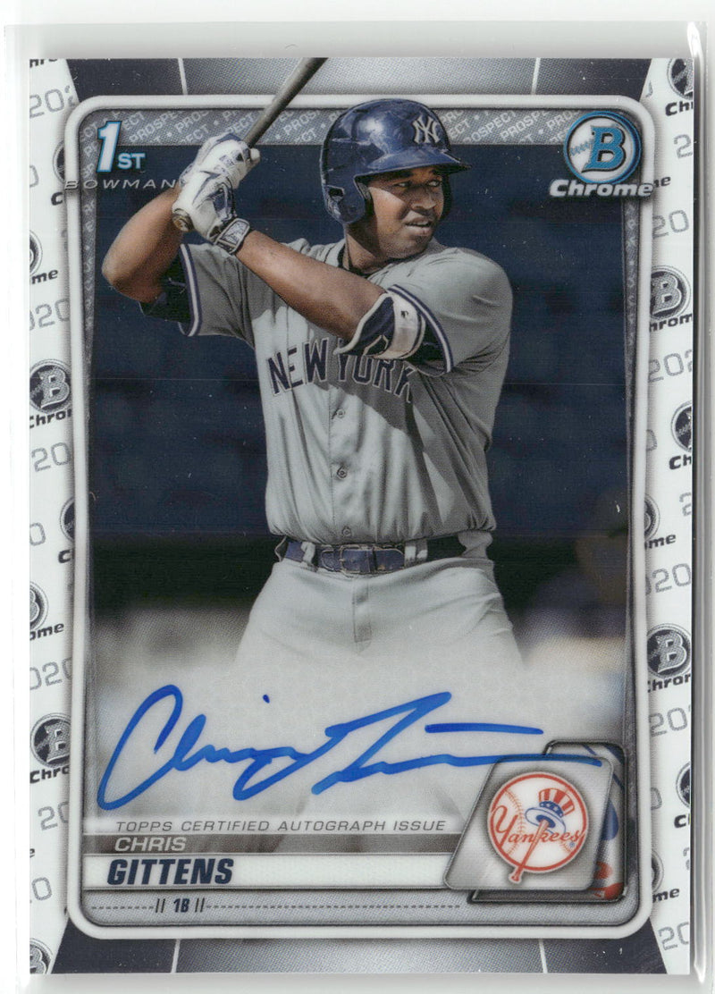 2020 Bowman Chrome #CPA-CG Chris Gittens Prospect Autographs-1