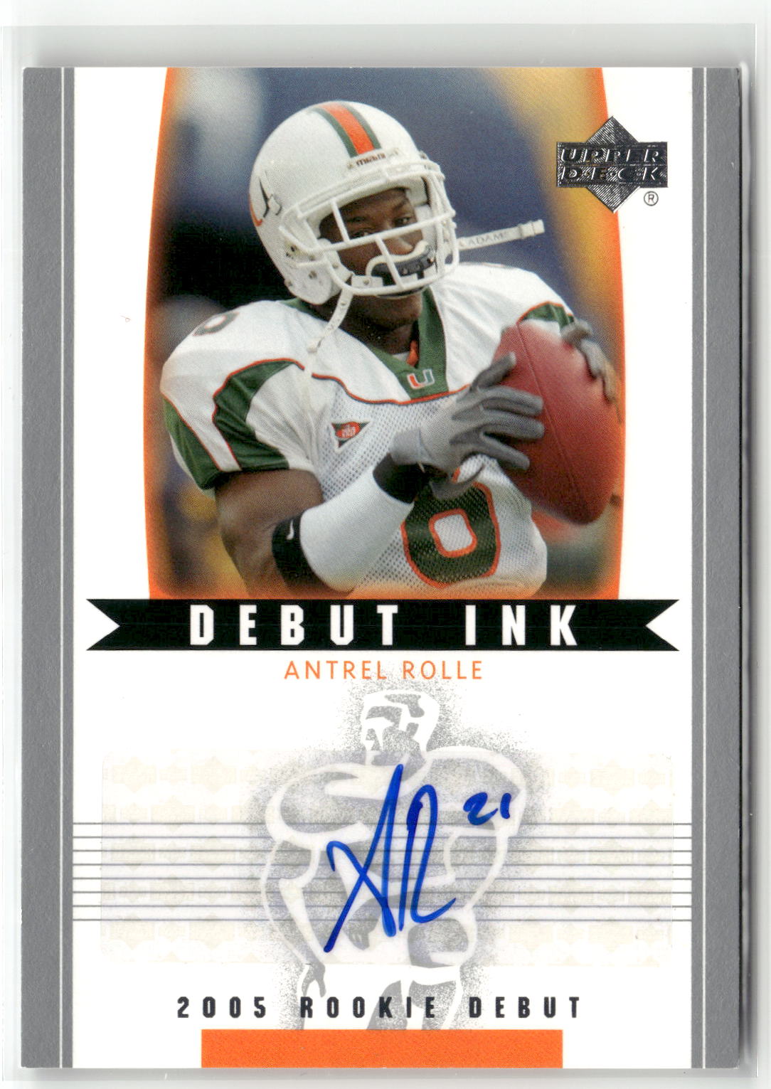 2005 Upper Deck Rookie Debut #DI-AN Antrel Rolle Debut Ink-1