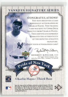 2003 Upper Deck Yankees Signature #PN-CH Charlie Hayes Pride Auto-2