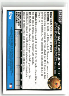 2010 Bowman Chrome #BCP208 Graham Stoneburner Prospects-2