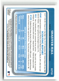 2011 Bowman Chrome #BCP169 Shaeffer Hall Prospect Autographs-2