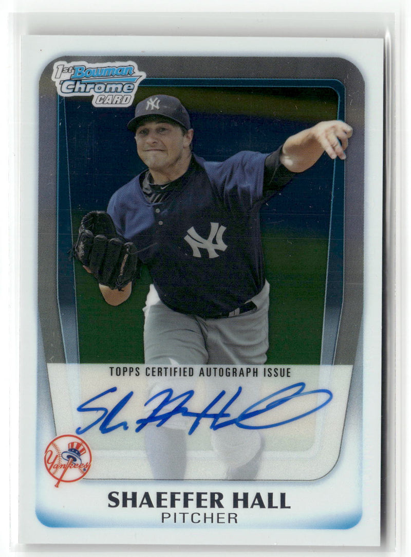 2011 Bowman Chrome #BCP169 Shaeffer Hall Prospect Autographs-1