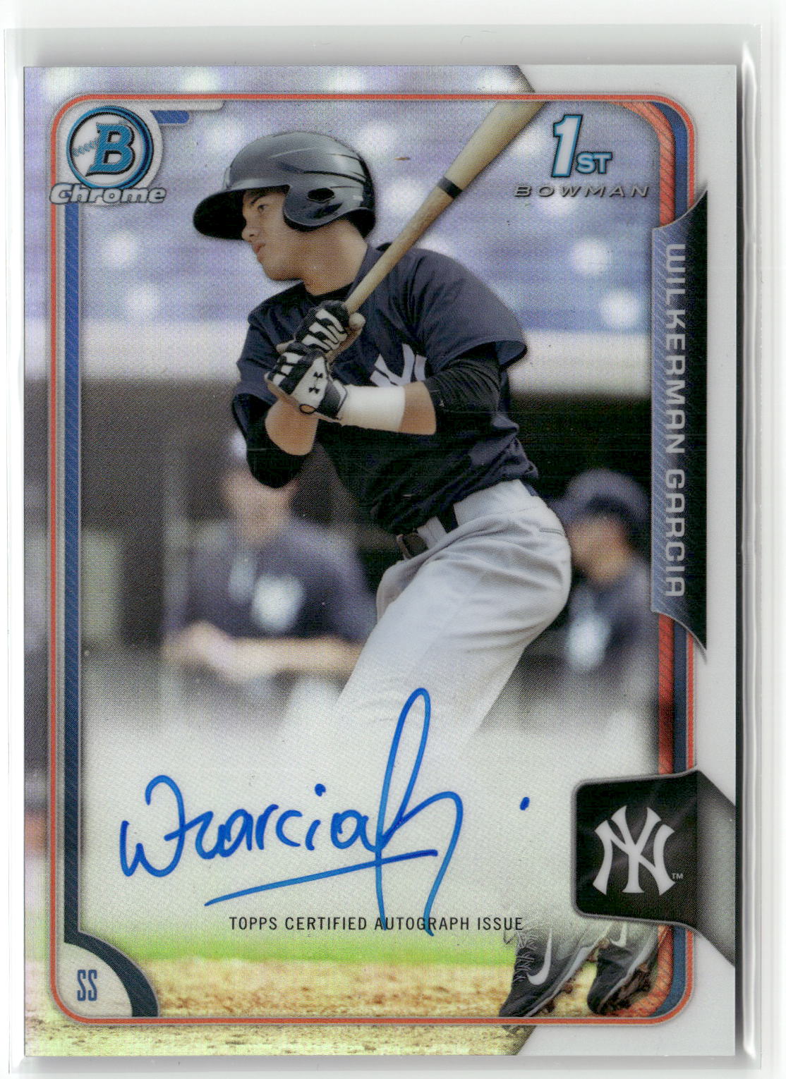 2015 Bowman Chrome #BCAP-WG Wilkerman Garcia Prospect Auto Refractors #/499
