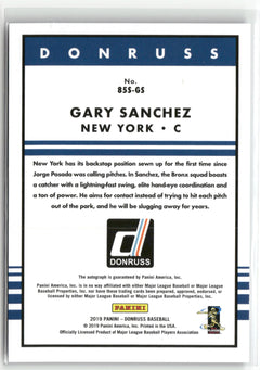 2019 Donruss #85S-GS Gary Sanchez Retro 1985 Signatures Blue #/99-2