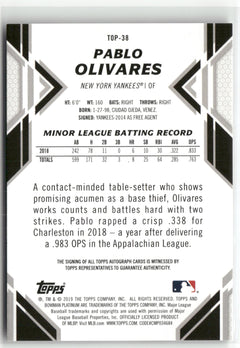 2019 Bowman Platinum #TOP-38 Pablo Olivares Top Prospects Autographs-2