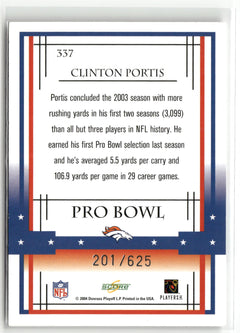 2004 Score #337 Clinton Portis Scorecard #/625-6