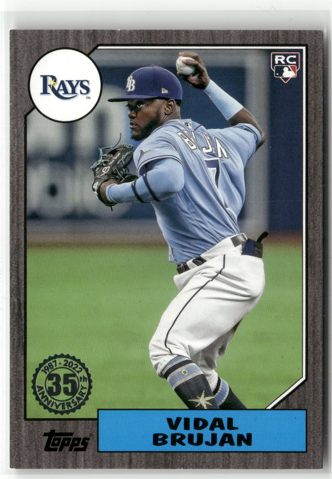 2022 Topps #T87-10 Vidal Brujan 1987 Topps Baseball 35th Anniversary Black #/299-1