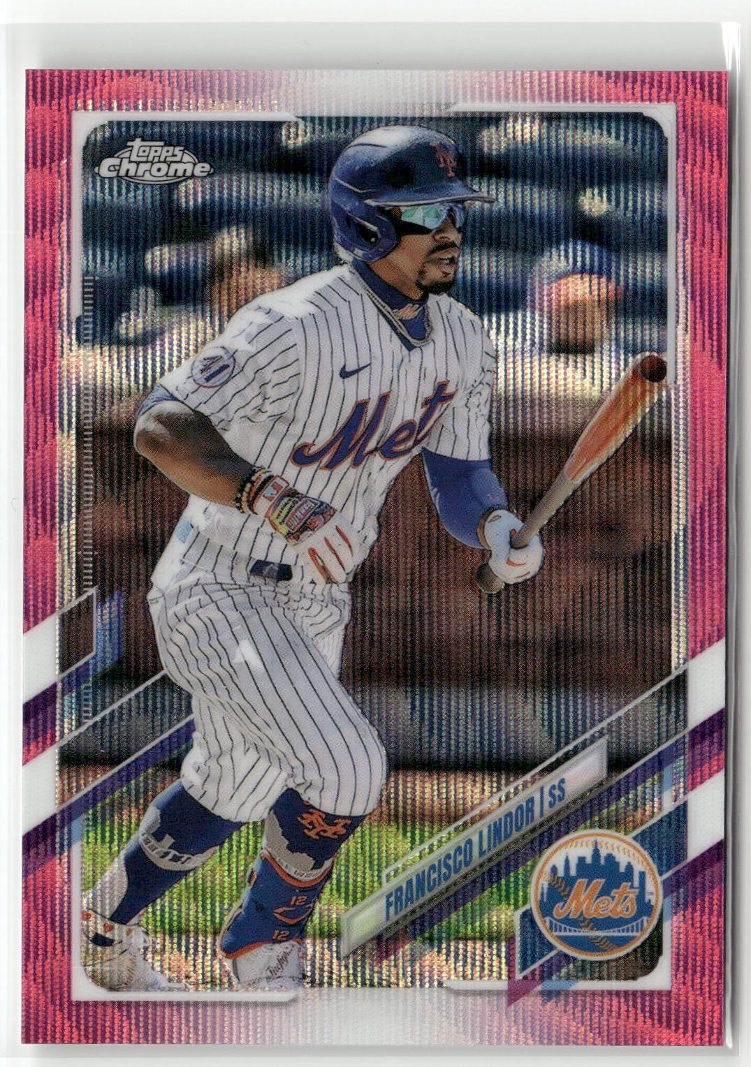 2021 Topps Chrome Update #USC1 Francisco Lindor Pink Wave Refractor