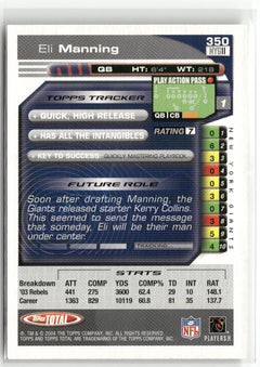 2004 Topps Total #350 Eli Manning-2