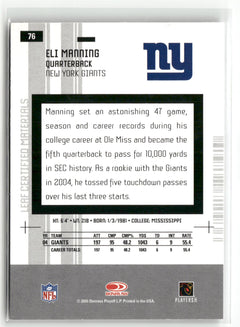 2005 Leaf Certified Materials #76 Eli Manning-2