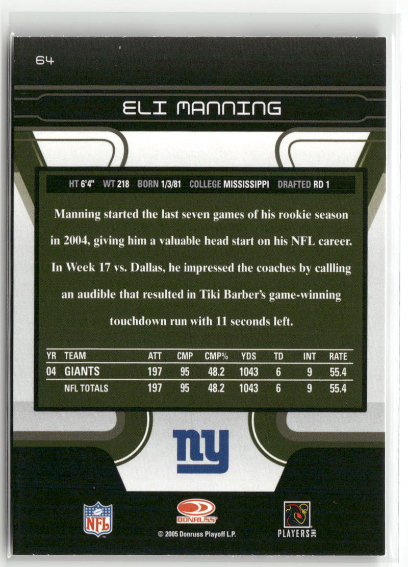 2005 Donruss Zenith #64 Eli Manning-2