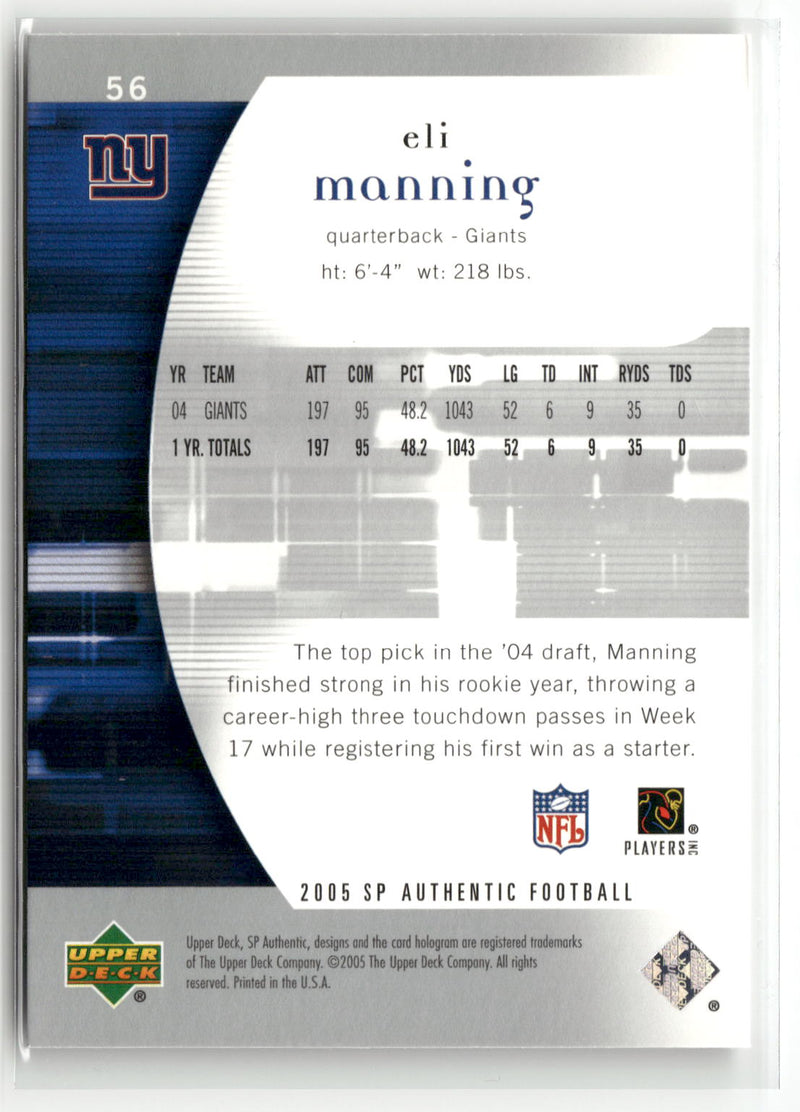 2005 SP Authentic #56 Eli Manning-2