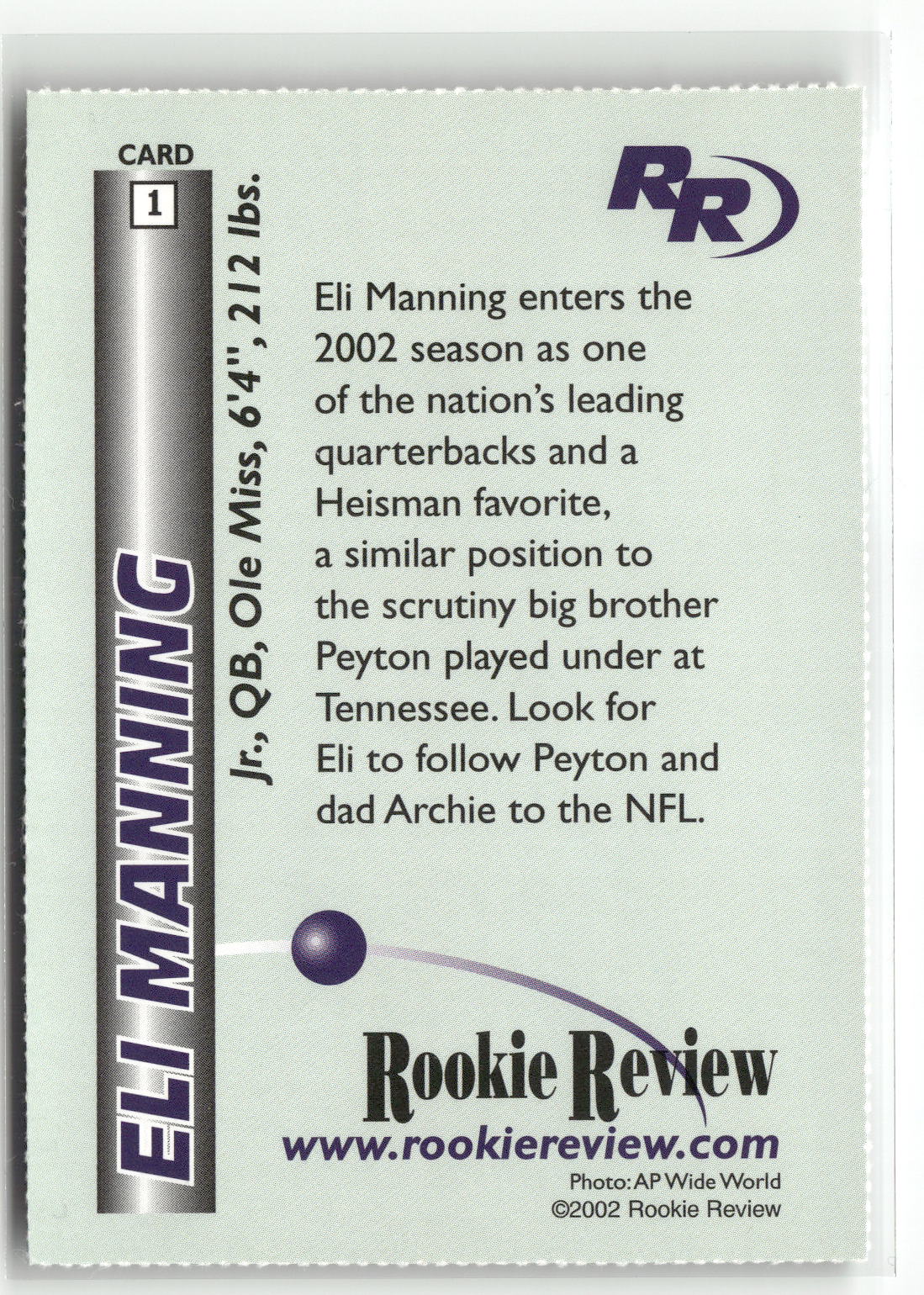 2002 Rookie Review #1 Eli Manning-2