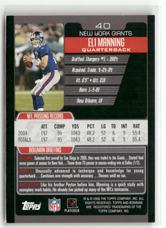 2005 Bowman #40 Eli Manning First Edition-2