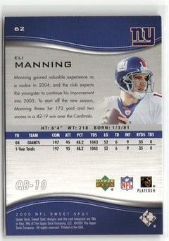 2005 Upper Deck Sweet Spot #62 Eli Manning-2