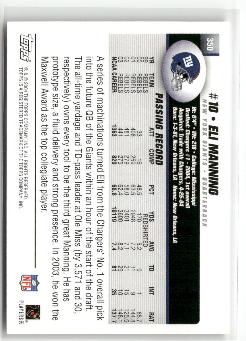 2004 Topps #350 Eli Manning-2