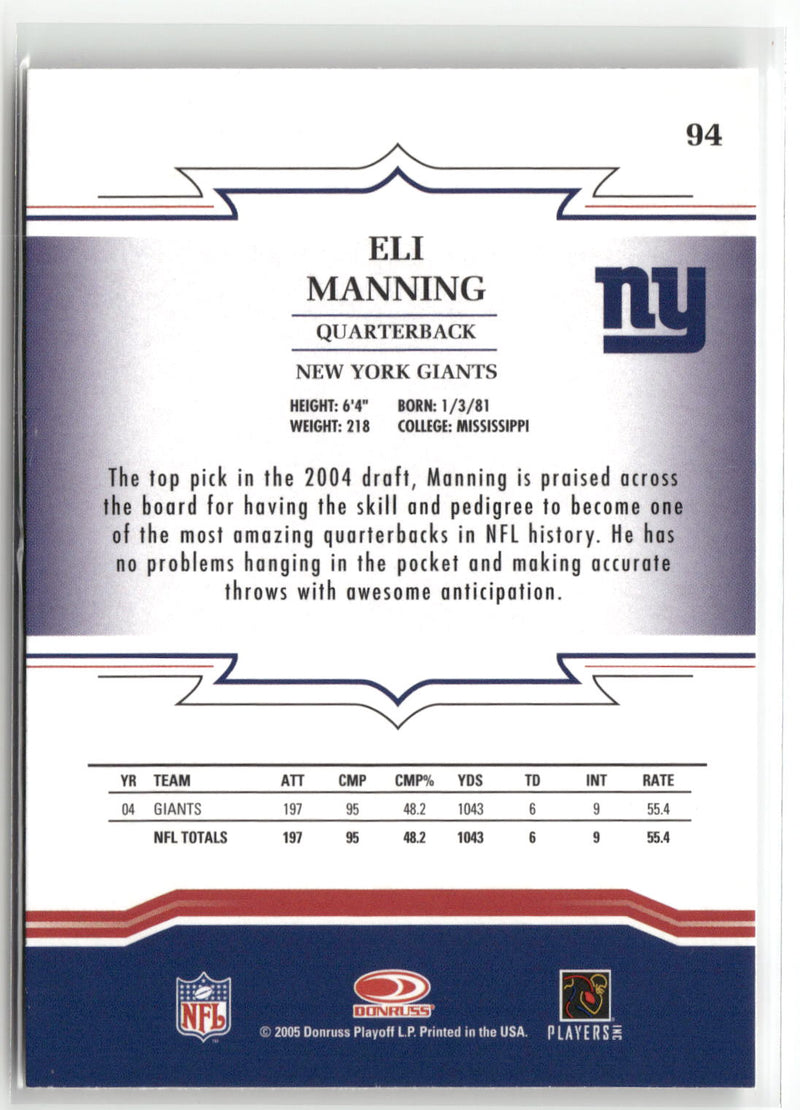 2005 Donruss Throwback Threads #94 Eli Manning-2