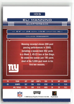 2006 Playoff Absolute Memorabilia #103 Eli Manning Retail-2