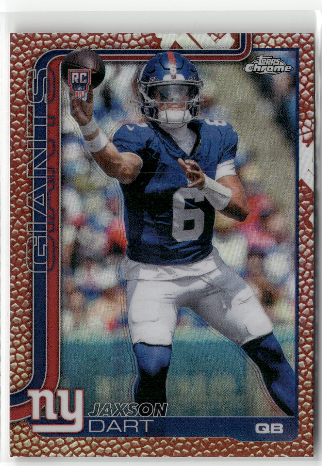 2025 Topps Chrome #306 Jaxson Dart Football Leather Refractor-5