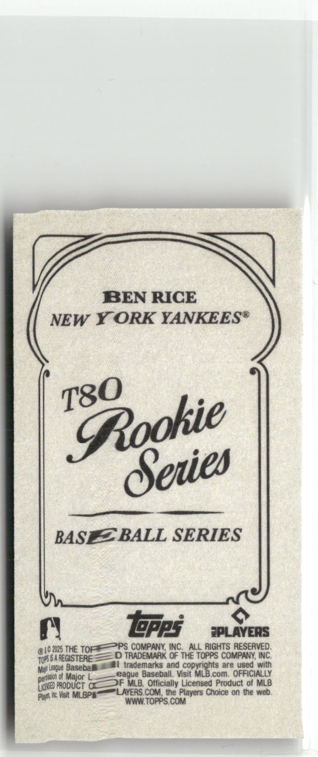 2025 Topps T205 #NNO Ben Rice T80 Rookie Series-2