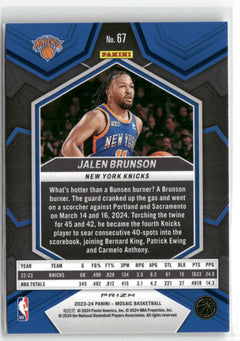 2023-24 Panini Mosaic #67 Jalen Brunson Silver-2