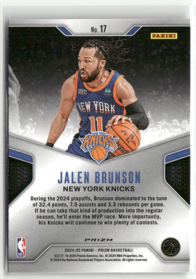 2024-25 Panini Prizm #17 Jalen Brunson Dominance Prizms Silver-2
