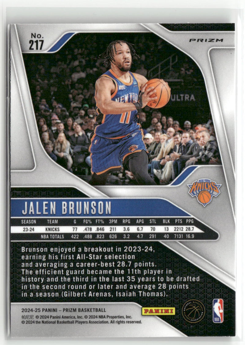2024-25 Panini Prizm #217 Jalen Brunson Prizms Ice-2