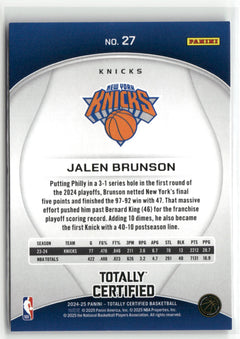 2024-25 Panini Totally Certified #27 Jalen Brunson-2