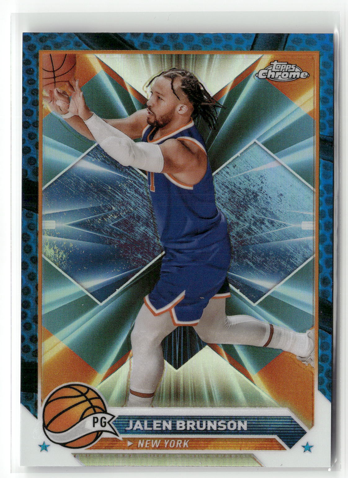2023-24 Topps Chrome #11 Jalen Brunson Blue Basketball Refractors
